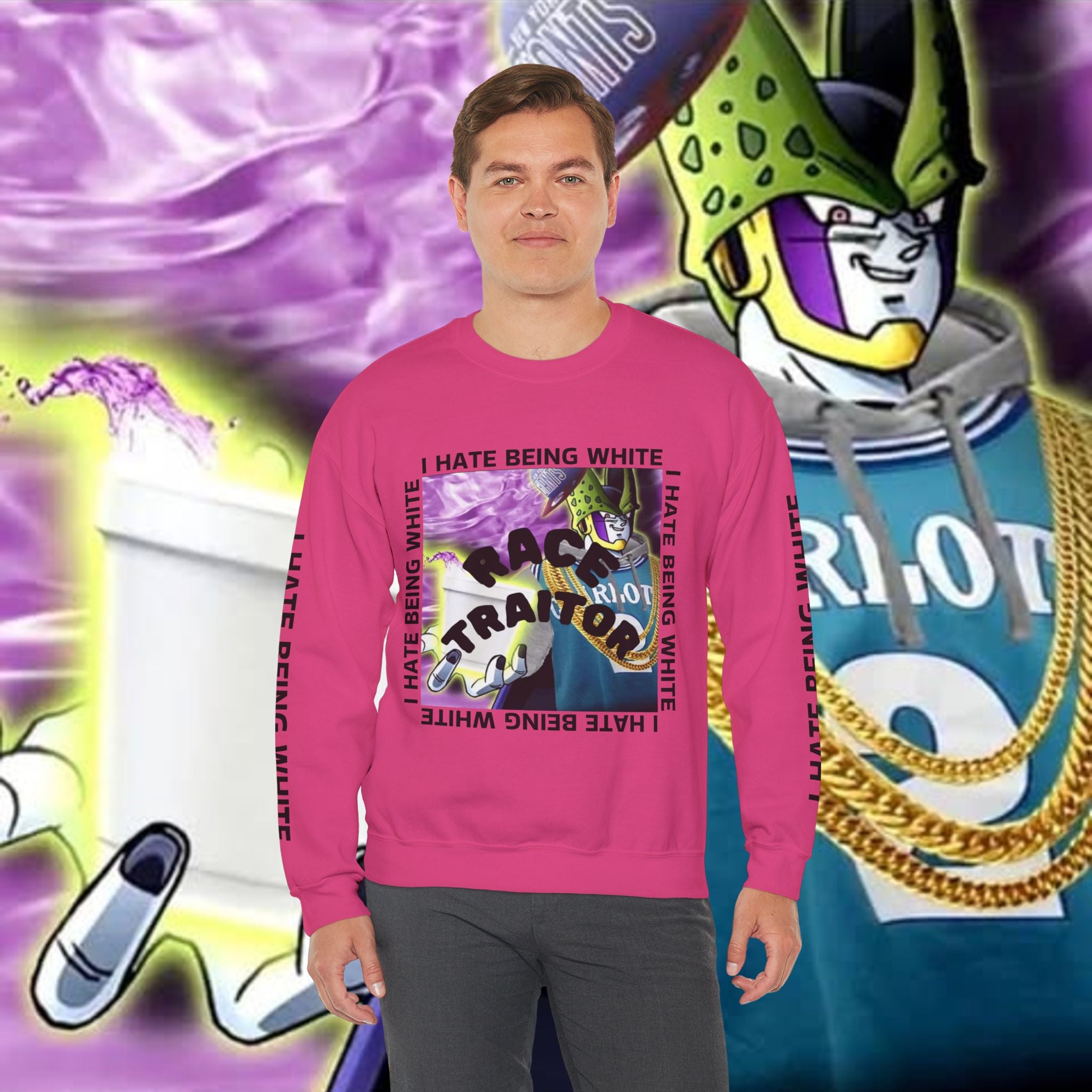 I HATE BEING WHITE - RACE TRAITOR Crewneck Sweatshirt Unisex